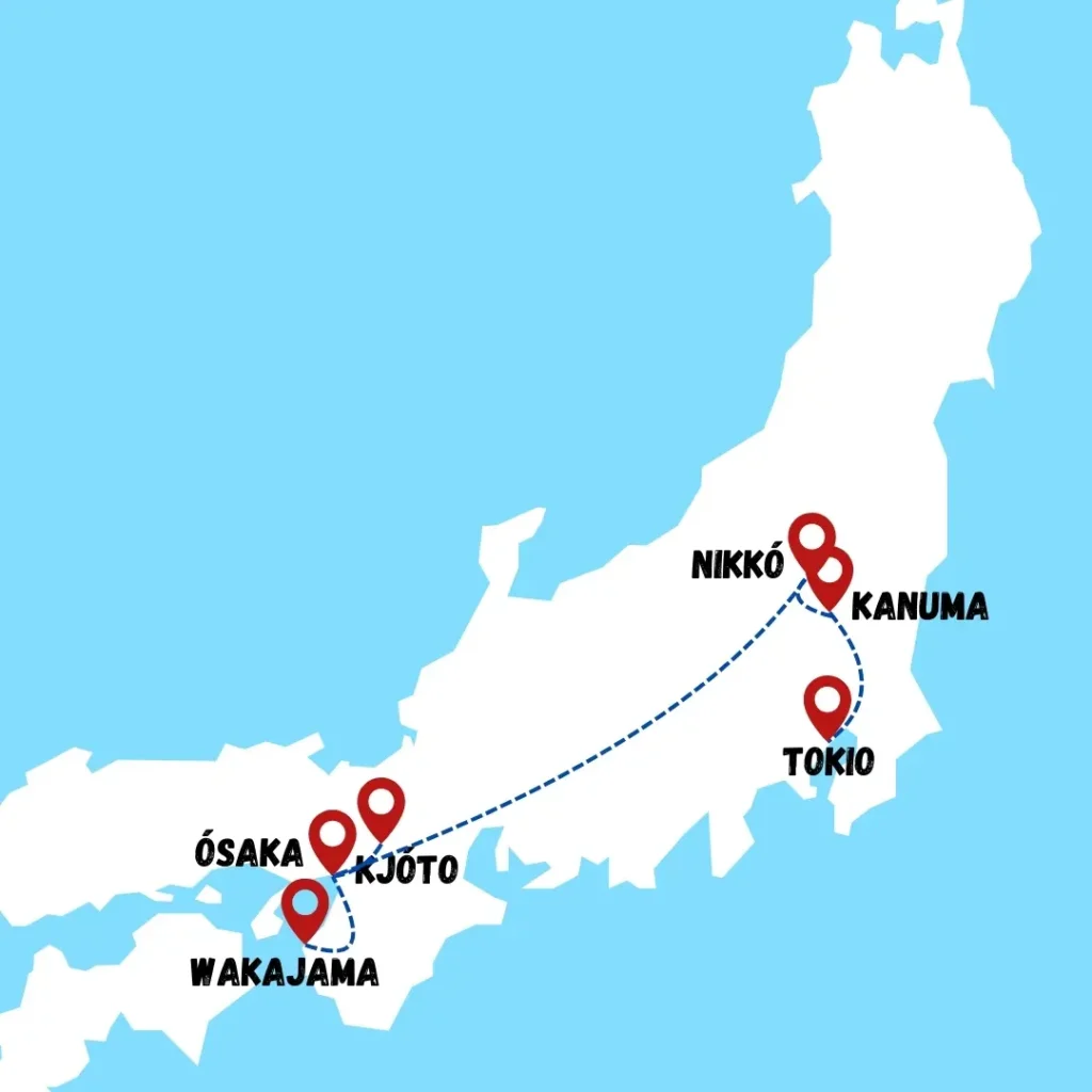 Japonsko Mapa zájezd
