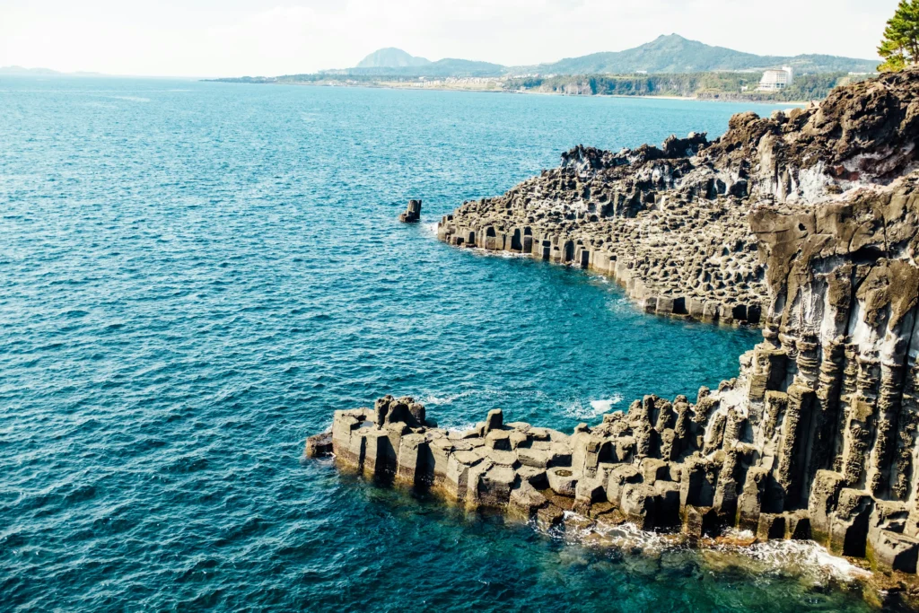 moře skála ostrov Jeju, Jižní Korea