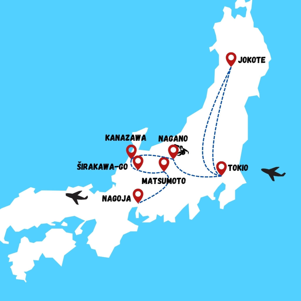 Japonsko Zimní mapa zájezd