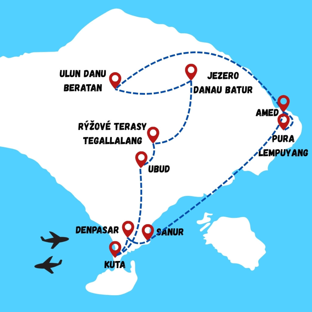 Mapa zájezd Indonésie