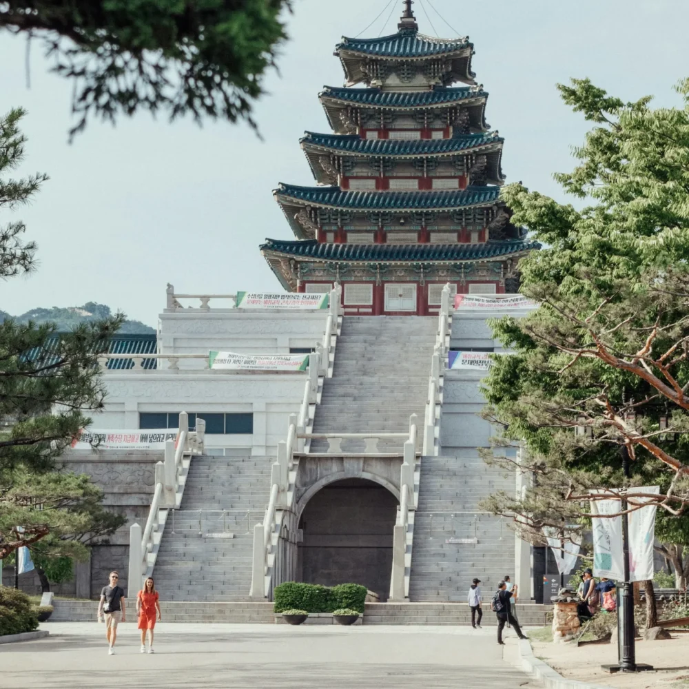Jižní Korea pagoda schody