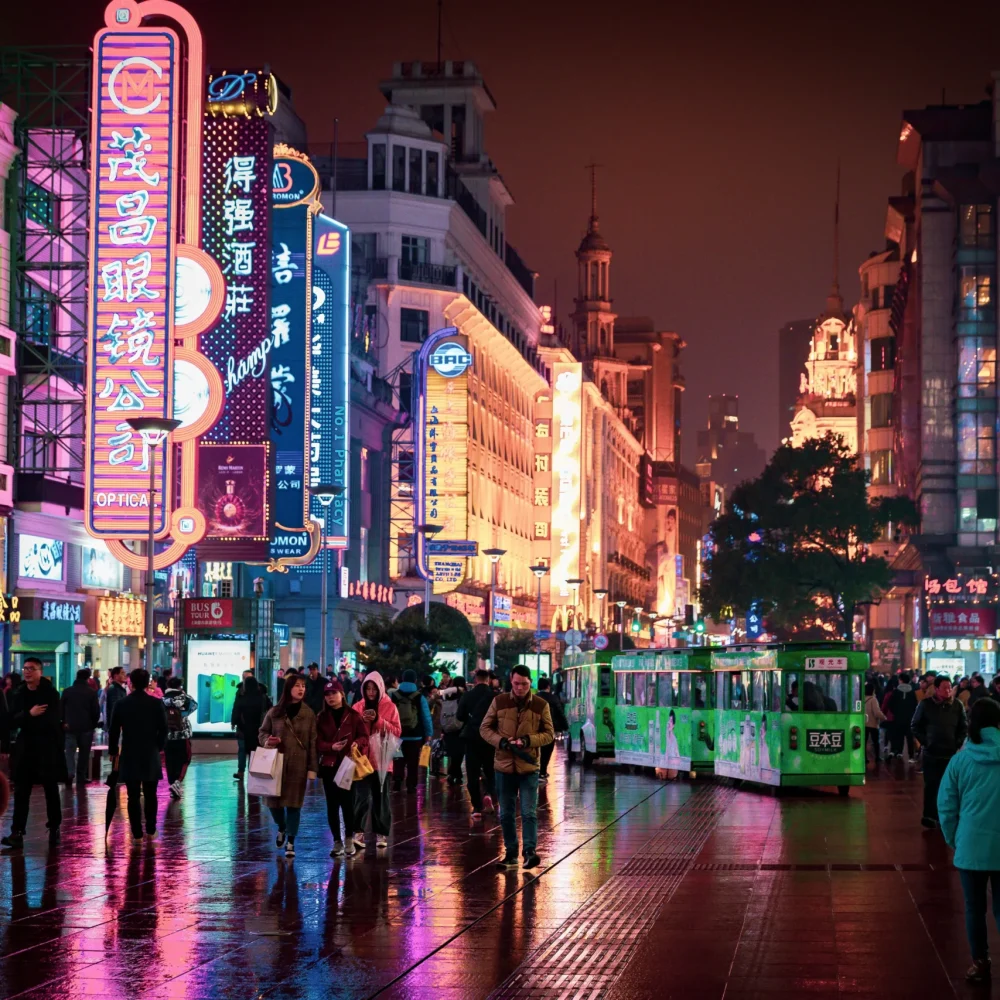 Shanghai neonové centrum, China
