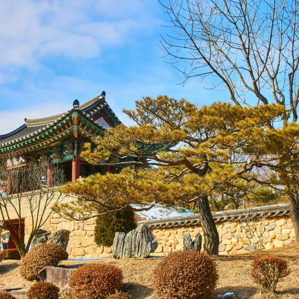 Jižní Korea pagoda příroda